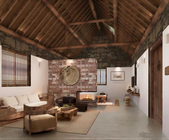 Wabi-sabi Style A Living Room-ID:463450084