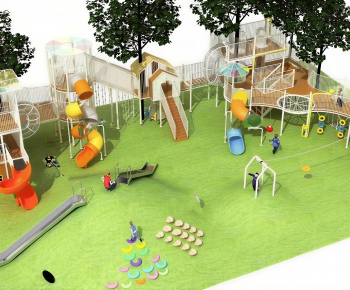 Modern Outdoor Space In Kindergarten-ID:372040998