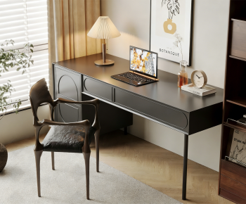 American Style Computer Desk And Chair-ID:446202991