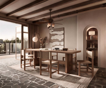 Wabi-sabi Style Dining Room-ID:780474902