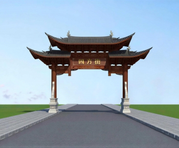 Chinese Style Decorated Archway-ID:714983941