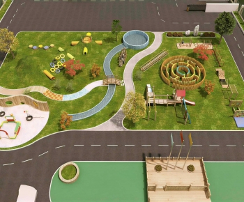 Modern Outdoor Space In Kindergarten-ID:787297019
