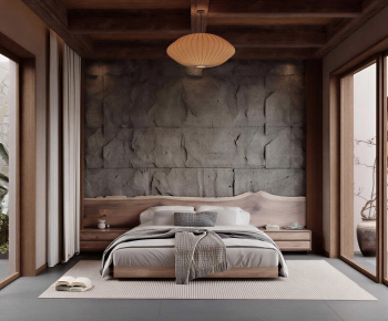 Wabi-sabi Style Bedroom-ID:671999932