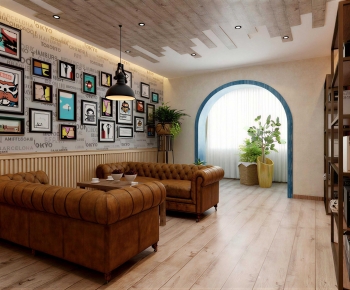 Retro Style A Living Room-ID:727263935