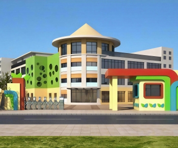 New Chinese Style School Building-ID:524318938