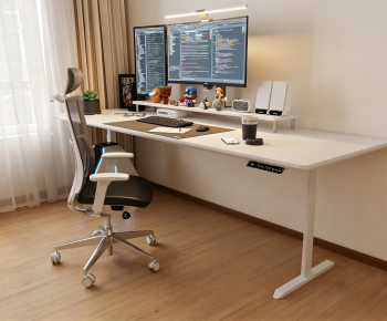 Modern Computer Desk And Chair-ID:953921085