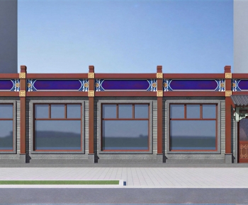 New Chinese Style Facade Element-ID:492538937