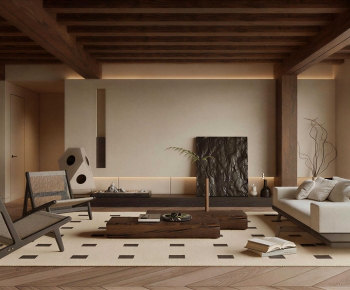 Wabi-sabi Style A Living Room-ID:906291029