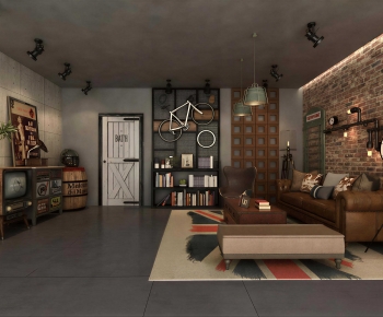 Industrial Style A Living Room-ID:766498098