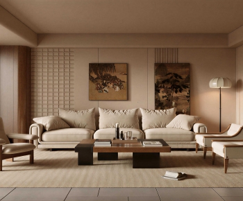 New Chinese Style A Living Room-ID:655385022