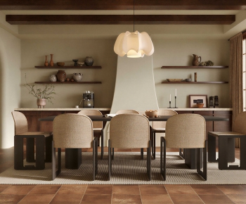 Wabi-sabi Style Dining Room-ID:883894923