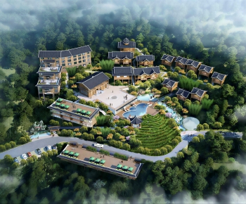 Modern Architectural Bird's-eye View Planning-ID:233829984