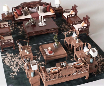 Chinese Style Sofa Combination-ID:385391006