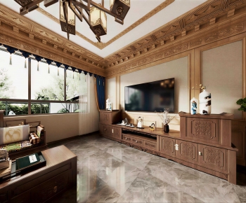Chinese Style A Living Room-ID:728276979