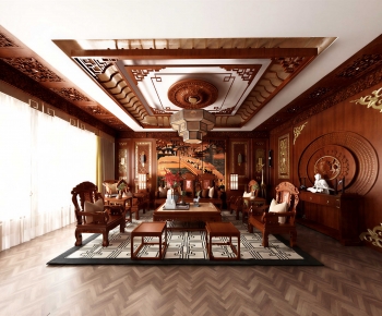 Chinese Style A Living Room-ID:735075003