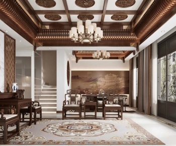 New Chinese Style A Living Room-ID:565051082