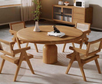 Japanese Style Dining Table And Chairs-ID:720901979