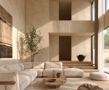 Wabi-sabi Style A Living Room-ID:742578983