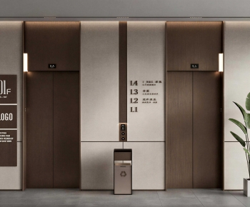 Modern Office Elevator Hall-ID:403465036