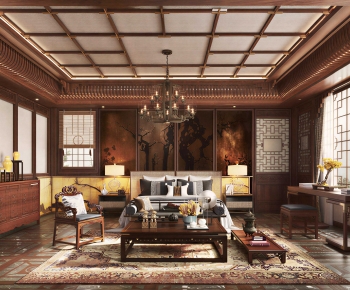 New Chinese Style Bedroom-ID:647603032