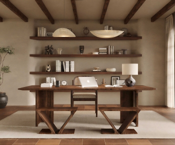 Wabi-sabi Style Study Space-ID:594719897