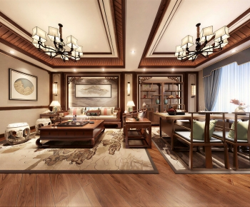 New Chinese Style A Living Room-ID:564121012