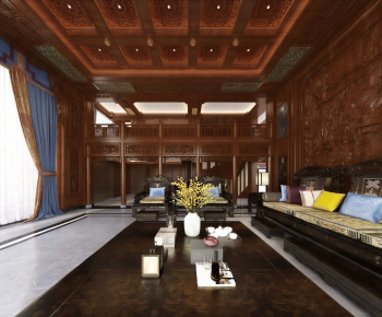New Chinese Style A Living Room-ID:856004958