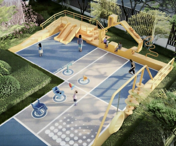 Modern Outdoor Space In Kindergarten-ID:915339097