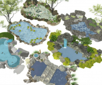 New Chinese Style Rockery Waterscape-ID:473186023