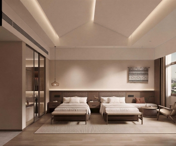 Wabi-sabi Style Bedroom-ID:604729898