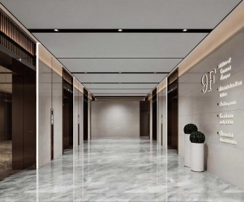 Modern Office Elevator Hall-ID:924114946