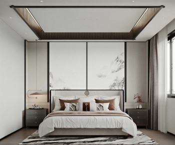 New Chinese Style Bedroom-ID:165040561