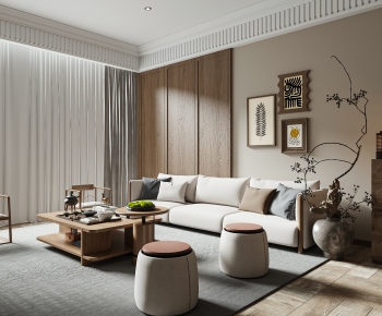 New Chinese Style A Living Room-ID:366950996