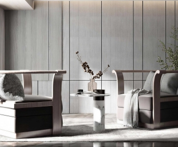 New Chinese Style Single Sofa-ID:681324019