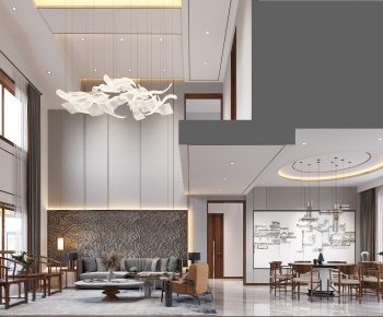 New Chinese Style A Living Room-ID:937113057