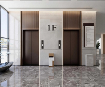Modern Office Elevator Hall-ID:887948991