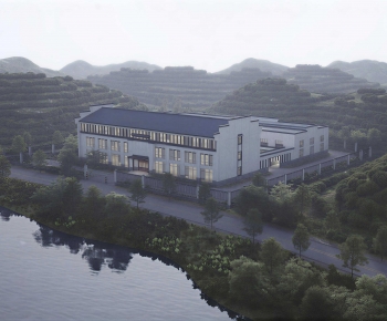 New Chinese Style Building Appearance-ID:761353025
