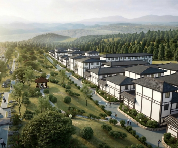 Chinese Style Architectural Bird's-eye View Planning-ID:930568934