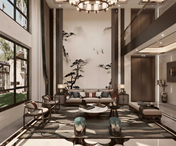 New Chinese Style A Living Room-ID:991122016