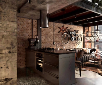 Industrial Style Dining Room-ID:738228084