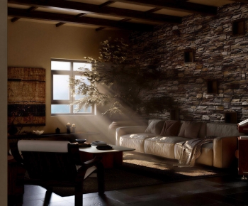 Wabi-sabi Style A Living Room-ID:917136918