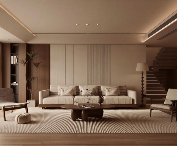 New Chinese Style A Living Room-ID:740055088