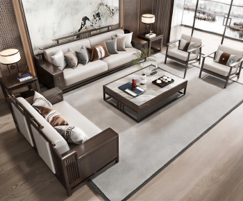 New Chinese Style Sofa Combination-ID:844885114