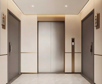 Modern Office Elevator Hall-ID:672775985