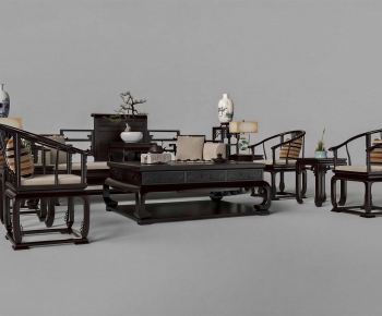 New Chinese Style Sofa Combination-ID:303216936