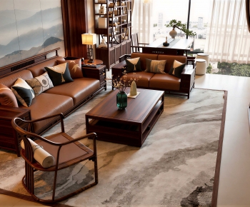 New Chinese Style Sofa Combination-ID:636329745