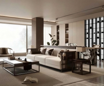 New Chinese Style A Living Room-ID:895140228