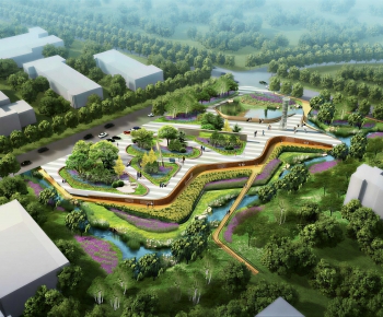Modern Architectural Bird's-eye View Planning-ID:348438025