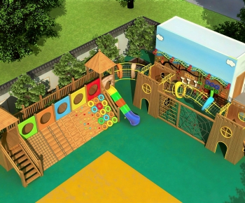 Modern Outdoor Space In Kindergarten-ID:479924925