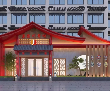 New Chinese Style Facade Element-ID:244240057